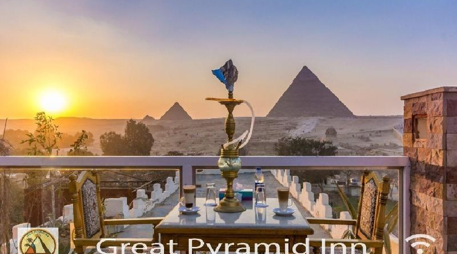 uitzicht bij Great Pyramid Inn Gizza